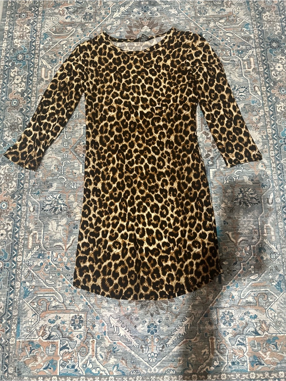 Rue21 Leopard Print Long-Sleeve Dress in Brown and Black